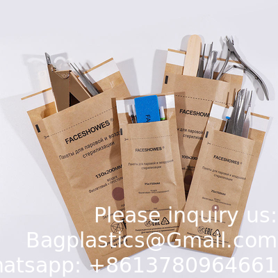 Outil de salon des ongles Stérilisateur à chaleur sèche Sacs 75*150mm Sacs de stérilisation jetables Stérilisateur autoclave Sacs en papier