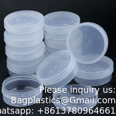 Contenants de stockage de perles en plastique glacé rond clair boîtier avec couvercle à vis, cylindre contenant des perles empilables