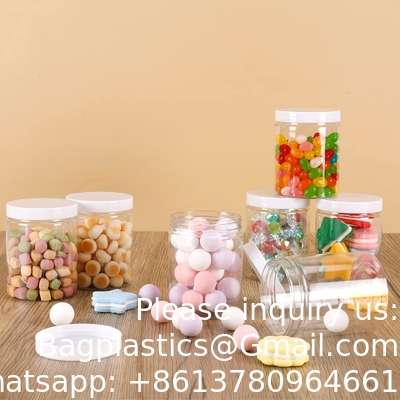Contenants avec couvercles Jars en plastique Contenants pour la boue avec couvercles étanches à l'eau blanche et autocollants Mini stockage pour bricolage
