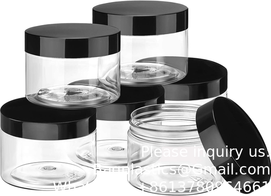 Boîtes en plastique rondes, transparentes et imperméables Boîtes en plastique avec couvercle pour le stockage de voyage, ombre pour les yeux, ongles, peinture
