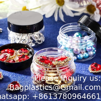 Boîtes en plastique rondes, transparentes et imperméables Boîtes en plastique avec couvercle pour le stockage de voyage, ombre pour les yeux, ongles, peinture