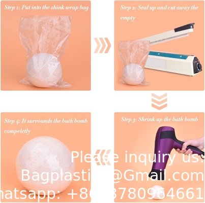Sacs à enveloppe rétrécissante, 4 x 4 pouces, enveloppe rétrécissante thermique en PVC pour les savons faits à la main Bombes de bain, artisanat et bricolage