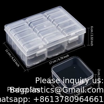 Boîtes de rangement organisateur - petits conteneurs en plastique avec couvercle à charnière pour perles, bijoux et fournitures artisanales