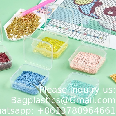 Boîtes de rangement organisateur - petits conteneurs en plastique avec couvercle à charnière pour perles, bijoux et fournitures artisanales