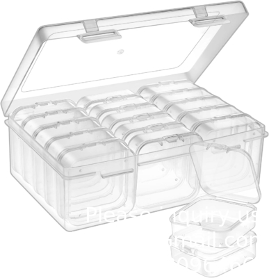 Boîtes de rangement organisateur - petits conteneurs en plastique avec couvercle à charnière pour perles, bijoux et fournitures artisanales