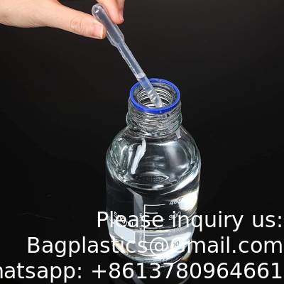Réactif scientifique pour l'eau de laboratoire 500 ml bouteilles de verre rondes pour le stockage des médias avec bouchon à vis GL45, verre borosilicate