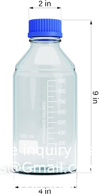 Bouteilles en verre de stockage de 1000 ml Bouteille de stockage de médias ronds    Bouteilles en verre borosilicate    Bouteille de stockage de sonde sûre