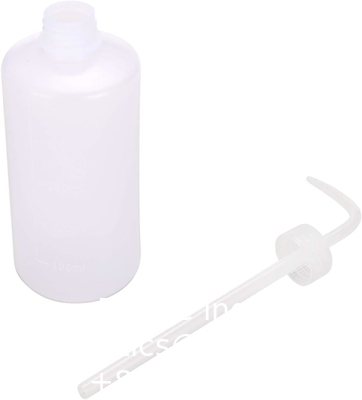 Bouteille de lavage chimique, 2 paquets de plastique de sécurité, bouteille de lavage de laboratoire, LDPE à bouche étroite, 1000 ml / 2 bouteille