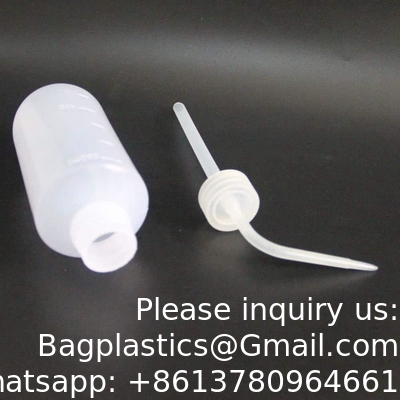 Bouteille de lavage chimique, 2 paquets de plastique de sécurité, bouteille de lavage de laboratoire, LDPE à bouche étroite, 1000 ml / 2 bouteille