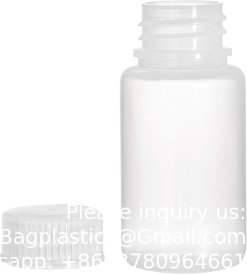Bouteille de réactif en polypropylène à large bouche de qualité de laboratoire, contenant de bouteille vide en plastique de 2 oz avec bouchon