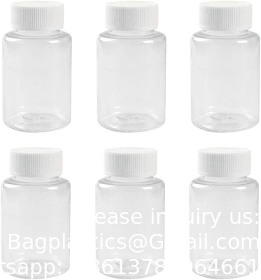 Bouteille de réactif en polypropylène à large bouche de qualité de laboratoire, contenant de bouteille vide en plastique de 2 oz avec bouchon
