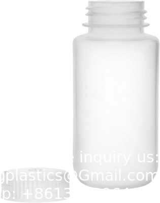 Bouteille de réactif en polypropylène à large bouche de qualité de laboratoire, contenant de bouteille vide en plastique de 2 oz avec bouchon