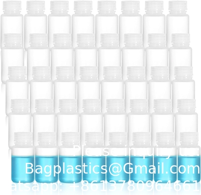 Bouteille de réactif en polypropylène à large bouche de qualité de laboratoire, contenant de bouteille vide en plastique de 2 oz avec bouchon