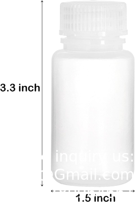Bouteille de réactif en polypropylène à large bouche de qualité de laboratoire, contenant de bouteille vide en plastique de 2 oz avec bouchon