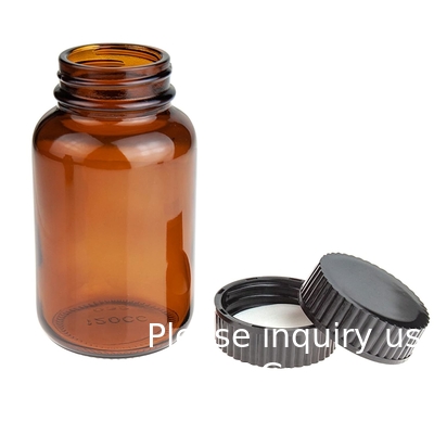 Bouteille d'emballage à bouche large en verre, 4 oz d'ambre, pour échantillonnage, emballage, stockage, conservation ou transport