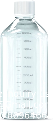 Bouteille de réactif en plastique scientifique de 125 ml 6 paquets de stockage chimique de laboratoire - polycarbonate carré gradué clair