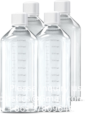 Bouteille de réactif en plastique scientifique de 125 ml 6 paquets de stockage chimique de laboratoire - polycarbonate carré gradué clair