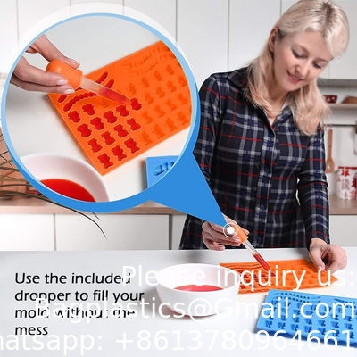 Pipettes gouttelettes Silicone 5 ml clair gouttelettes pour les yeux de médecine pour les enfants avec la pointe de l'ampoule et le pinceau pour la moisissure de bonbons, gommée
