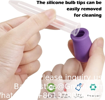 Pipettes gouttelettes Silicone 5 ml clair gouttelettes pour les yeux de médecine pour les enfants avec la pointe de l'ampoule et le pinceau pour la moisissure de bonbons, gommée