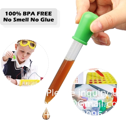 Pipettes gouttelettes Silicone 5 ml clair gouttelettes pour les yeux de médecine pour les enfants avec la pointe de l'ampoule et le pinceau pour la moisissure de bonbons, gommée