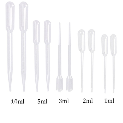 Pipettes graduées à transfert en plastique jetables, gouttière claire pour les huiles essentielles, test d'eau, laboratoire, art de bricolage