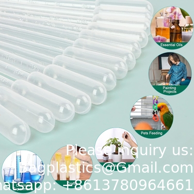 Pipettes graduées à transfert en plastique jetables, gouttière claire pour les huiles essentielles, test d'eau, laboratoire, art de bricolage
