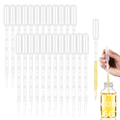 Pipettes graduées à transfert en plastique jetables, gouttière claire pour les huiles essentielles, test d'eau, laboratoire, art de bricolage