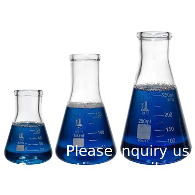 Flacon Erlenmeyer à bouche étroite avec bouchon en caoutchouc Flacon en verre 5 pièces, flacon Erlenmeyer à bouche étroite, borosilicate