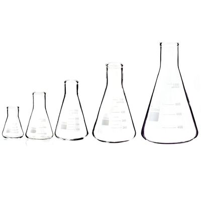 Flacon Erlenmeyer à bouche étroite avec bouchon en caoutchouc Flacon en verre 5 pièces, flacon Erlenmeyer à bouche étroite, borosilicate