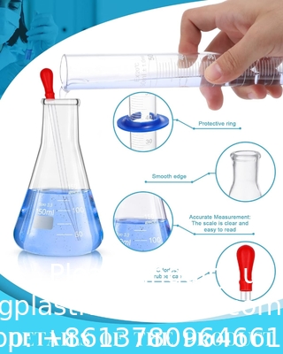 Ensemble de verres de laboratoire, ensemble de bouteilles de biberons, comprend les bouteilles Erlenmeyer, les bouteilles de verre, les bouteilles de mesure graduées