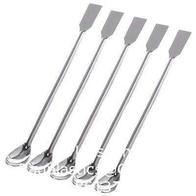 Spatula de laboratoire en acier inoxydable Micro-scoop réactif de laboratoire de mélange Spatula de 22 cm de long échantillonnage cuillère