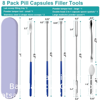 Ensemble d'échantillonneur de pinceau à micro spatule, en acier inoxydable, ensemble de pipettes de mélange d'échantillonnage de laboratoire