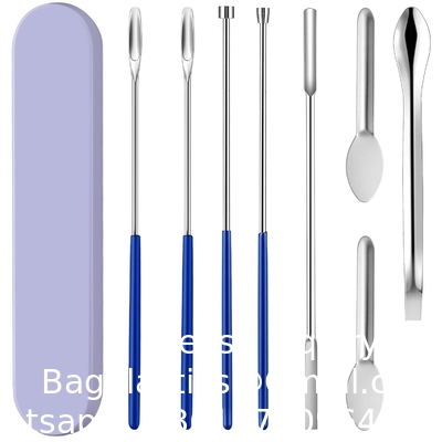 Ensemble d'échantillonneur de pinceau à micro spatule, en acier inoxydable, ensemble de pipettes de mélange d'échantillonnage de laboratoire