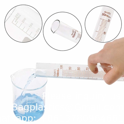 Ensemble de bouteilles en verre gradué 10 ml 25 ml 50 ml 100 ml, ensemble de biches en verre épais 50 ml 100 ml 250 ml avec 2 gouttières