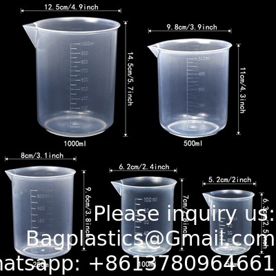 Bouteilles et bols en plastique 5 pipettes de 10 ml de 25 ml de 50 ml de 100 ml de bouteilles de 50 ml de 100 ml de 250 ml de 500 ml de 1000 ml