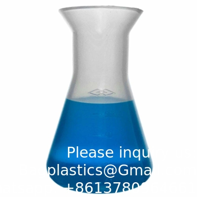 Flacon Erlenmeyer en plastique de 1000 ml avec capuchon à vis, 2 paquets flacon conique à bouche étroite pour laboratoire, clair