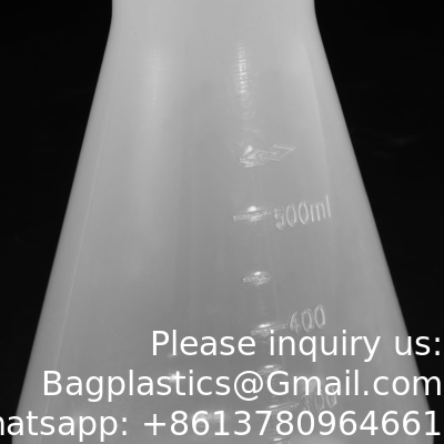 Flacon Erlenmeyer en plastique de 1000 ml avec capuchon à vis, 2 paquets flacon conique à bouche étroite pour laboratoire, clair