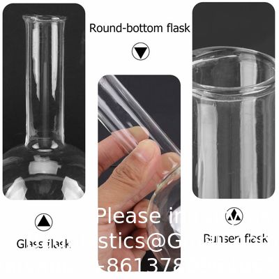 Flacon en plastique à fond plat bouillant Flacon en verre à fond rond Flacon à bouche étroite Flacon pour classe scientifique de laboratoire