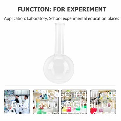 Flacon en plastique à fond plat bouillant Flacon en verre à fond rond Flacon à bouche étroite Flacon pour classe scientifique de laboratoire
