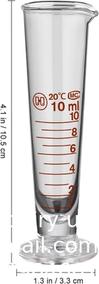 Coupe de mesure graduée en laboratoire avec bec à large bouche en verre, récipient conique, distributeur de liquide, cylindre de mesure