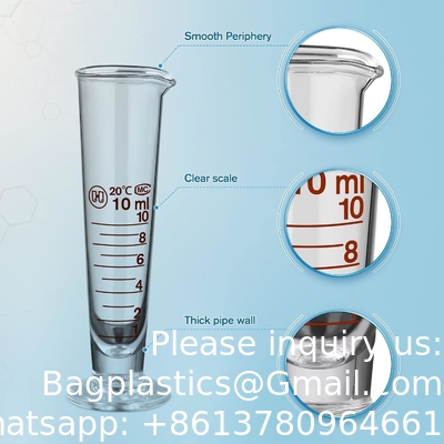 Coupe de mesure graduée en laboratoire avec bec à large bouche en verre, récipient conique, distributeur de liquide, cylindre de mesure