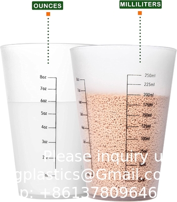 8 oz réutilisable plastique tasses de mesure mélange de peinture liquide tasses de mesure pour cuisine