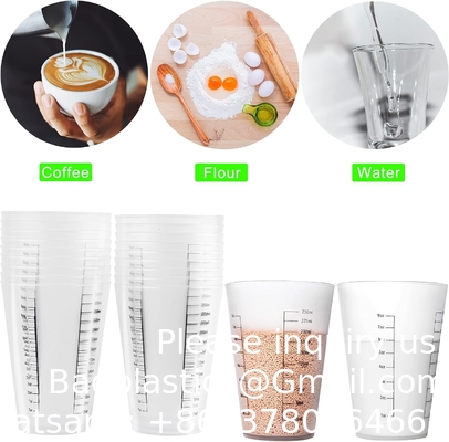 8 oz réutilisable plastique tasses de mesure mélange de peinture liquide tasses de mesure pour cuisine