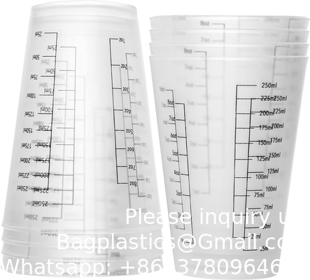 8 oz réutilisable plastique tasses de mesure mélange de peinture liquide tasses de mesure pour cuisine
