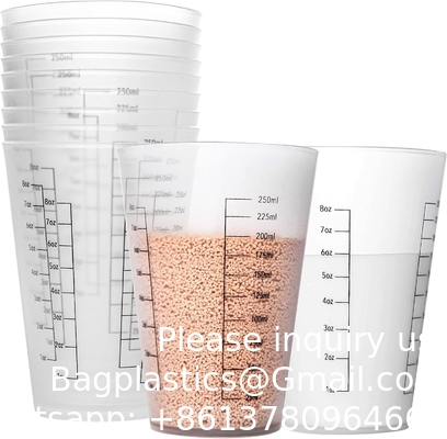 8 oz réutilisable plastique tasses de mesure mélange de peinture liquide tasses de mesure pour cuisine