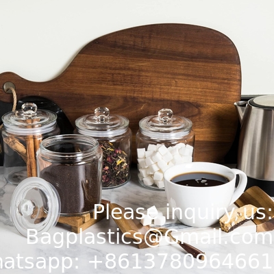 Étiquettes de pots de biscuits en verre Marqueur de canisters de gallons pour comptoir de cuisine avec couvercles étanches, porte-emballage de sucre