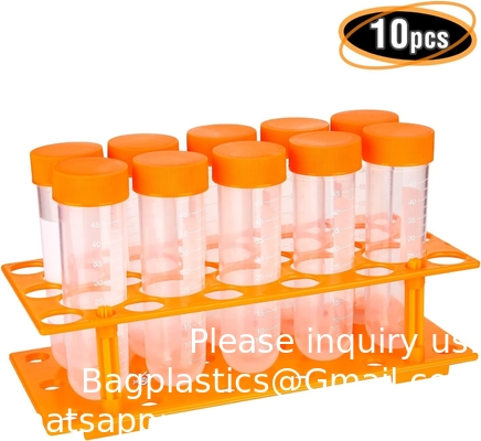 SCIENCE LAB Science primaire Jumbo tubes à essai avec support, ensemble de 10 tubes, ustensiles en plastique de laboratoire, tube de laboratoire pour les tests