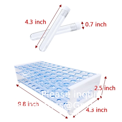 Tubes d'essai en plastique avec support,tubes 16 x 100 mm avec capuchon Tubes rack,tubes d'essai pour expériences scientifiques