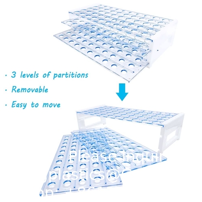 Tubes d'essai en plastique avec support,tubes 16 x 100 mm avec capuchon Tubes rack,tubes d'essai pour expériences scientifiques