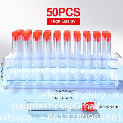 Tubes d'essai en plastique transparent avec capuchon et support pour les décorations de soirée d'infirmière